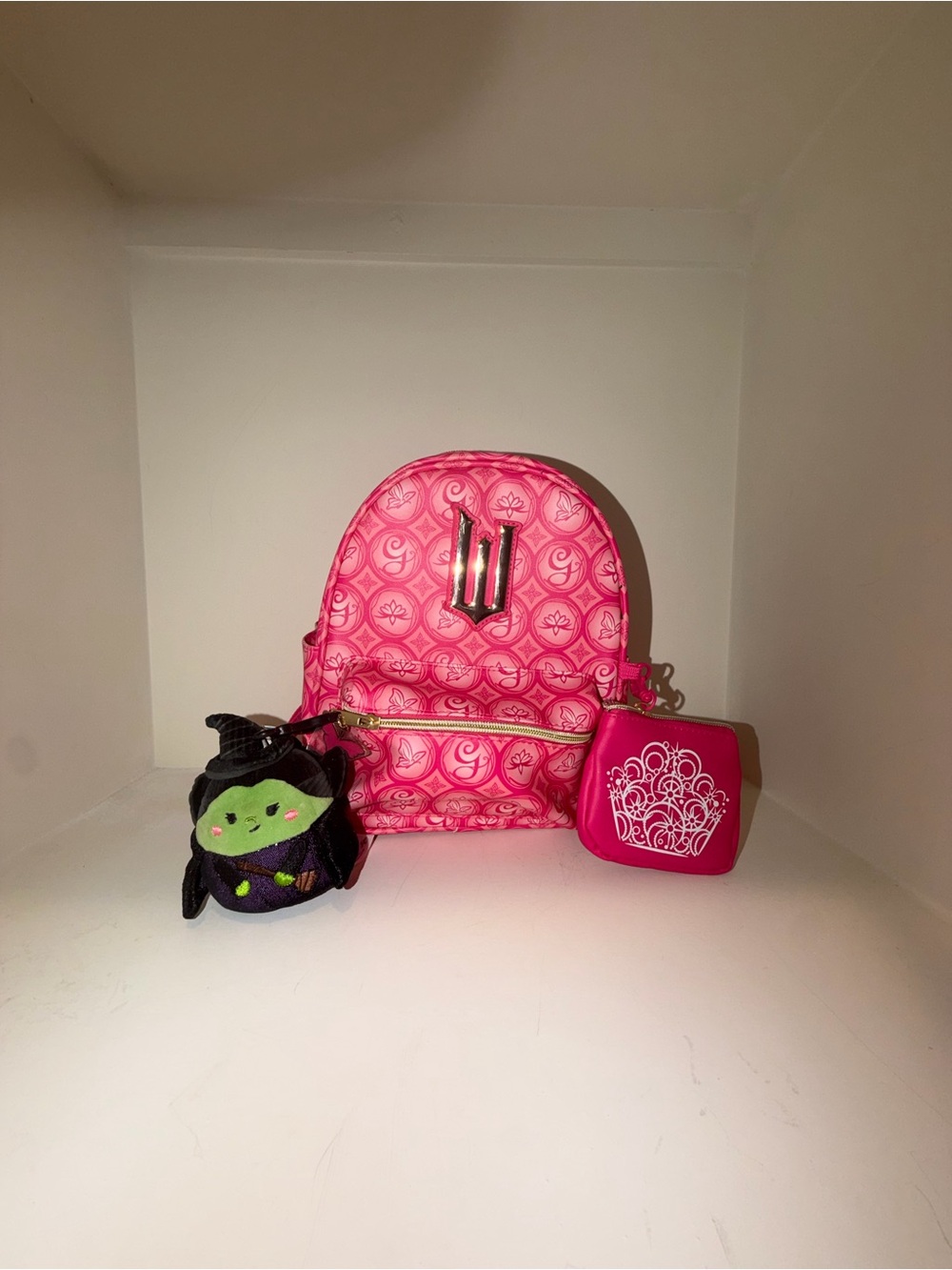 Kids Pink Mini Backpack with Princess Pouch and Plush Charm